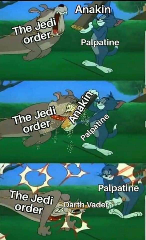 The meme is a play on the iconic Star Wars battle between Anakin Skywalker (Darth Vader) and Obi-Wan Kenobi. It depicts a scene from the movie where Anakin and Obi-Wan engage in a lightsaber duel, but instead of the expected intense battle, the image shows the two characters having a friendly conversation and sharing a laugh. The text "In my day, we had real lightsaber duels" appears in the image, poking fun at the idea that the epic battles in Star Wars are actually just a bunch of old guys having a friendly chat.
